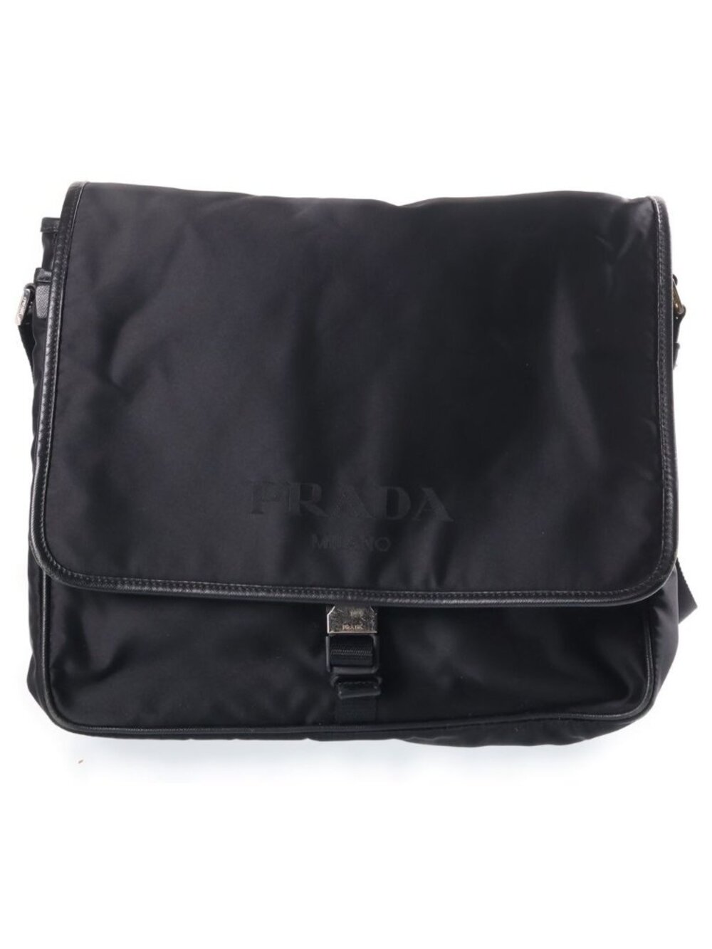 Prada Nylon Shoulder Messenger Bag Logo Black